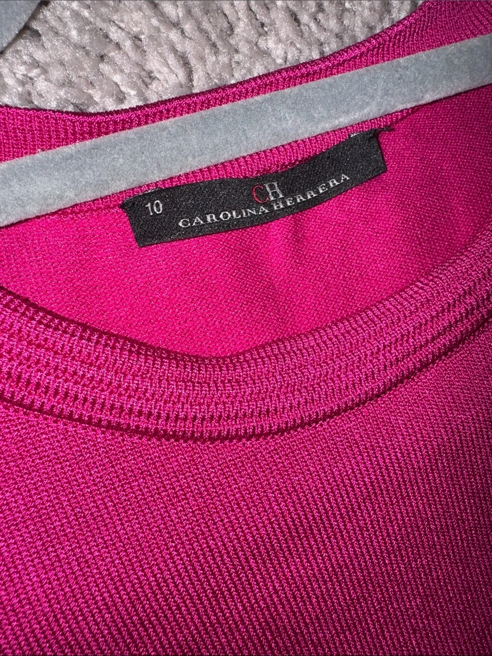 Carolina Herrera Fuchsia Pleated Knit Dress